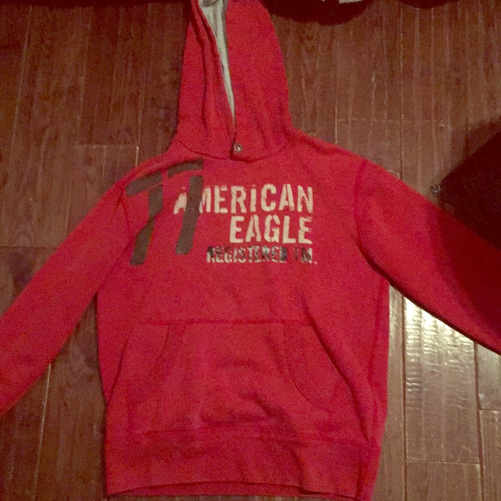 red boys American eagle hoodie, barely worn